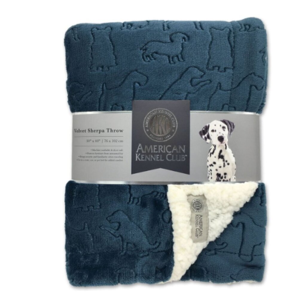 American Kennel Club Premium Velvet Sherpa Pet Blanket | NWT